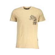 Print Logo Ronde Hals T-Shirt Cavalli Class , Beige , Heren