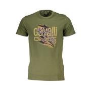 Gedrukt Logo Ronde Hals T-Shirt Cavalli Class , Green , Heren