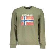 Groen Fleece Stijlvol Sweatshirt Napapijri , Green , Heren