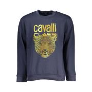 Elegant Fleece Sweatshirt Cavalli Class , Blue , Heren