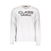 Stijlvol wit rondhals sweatshirt Cavalli Class , White , Heren