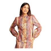 Mao Kraag Knoopsluiting Shirt Alma EN Pena , Multicolor , Dames