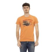 Elegante Oranje Korte Mouw Tee Trussardi , Orange , Heren