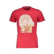 Bedrukt Logo T-shirt Korte Mouw Ronde Hals Cavalli Class , Red , Heren