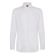 Slim fit katoenen satijnen overhemd Boggi Milano , White , Heren