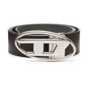 Bruin Leren Riem Gehamerde Gesp Diesel , Brown , Heren