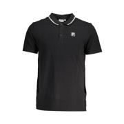 Elegant Poloshirt met Contrastdetails Fila , Black , Heren