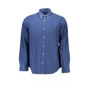 Blauw Katoen Regular Fit Herenoverhemd Gant , Blue , Heren