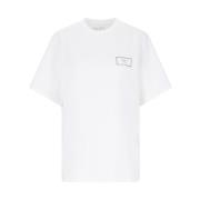 Zilver Logo Wit Katoenen T-shirt Martine Rose , White , Heren