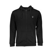 Zwarte hoodie met rits en logo Sergio Tacchini , Black , Heren