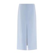 Gelaagde Midi Rok Blauw Salvatore Ferragamo , Blue , Dames