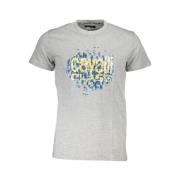 Bedrukt Logo T-shirt Cavalli Class , Gray , Heren