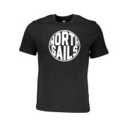 Zwart Print Logo T-Shirt North Sails , Black , Heren