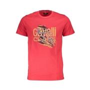 Bedrukt Logo T-shirt Korte Mouw Ronde Hals Cavalli Class , Red , Heren