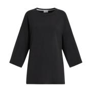 Relaxed Fit Katoenmix Tuniek Marina Rinaldi , Black , Dames