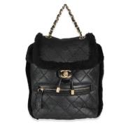 Pre-owned Leather backpacks Chanel Vintage , Black , Dames