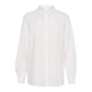 Snow White Shirt met Pofmouwen Cream , White , Dames