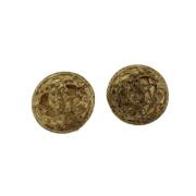 Pre-owned Metal earrings Chanel Vintage , Yellow , Dames