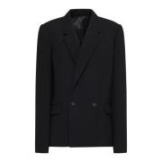 Zwarte Dubbel-Borst Wollen Blazer Wardrobe.nyc , Black , Dames