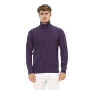 Elegante Paarse Coltrui Heren Alpha Studio , Purple , Heren