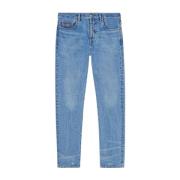 Heldere Blauwe Denim Straight Jeans Versace , Blue , Heren