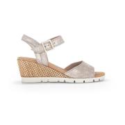 Iridescent Leren Sleehak Sandalen Gabor , Gray , Dames