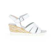 Witte leren sandalen met sleehak Gabor , White , Dames