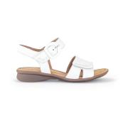 Witte Leren Sandalen Gabor , White , Dames