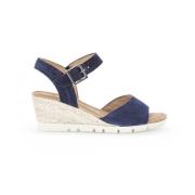 Velours leren sleehak sandalen Gabor , Blue , Dames