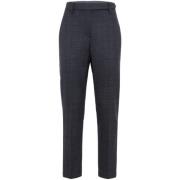 Grijze Wol Crop Broek Brunello Cucinelli , Gray , Dames