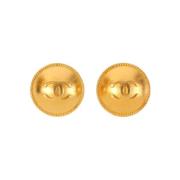 Pre-owned Metal earrings Chanel Vintage , Yellow , Dames