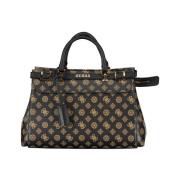 Bruine Polyethyleen Schoudertas met Logozak Guess , Brown , Dames