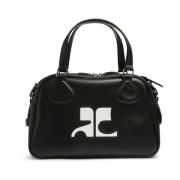 Zwarte Tote Tas Glad Leer Courrèges , Black , Dames