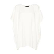 Witte Gebreide Poncho Jas Fabiana Filippi , White , Dames