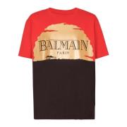 Disney x The Lion King - T-shirt met zonsondergangprint Balmain , Mult...