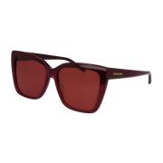 Rode Lens Bordeaux Zonnebril Sf1102S Salvatore Ferragamo , Red , Unise...