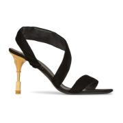 Suede Moneta sandalen Balmain , Black , Dames