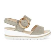 Beige Suède Sandalen Comfortabele Hak Gabor , Beige , Dames