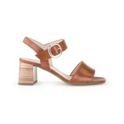 Cognac Leren Zomer Sandalen Gabor , Brown , Dames