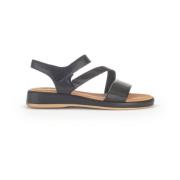 Zwarte Leren Sandalen Modern Comfortabel Gabor , Black , Dames