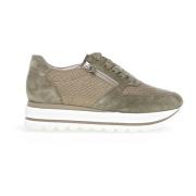 Beige Leren Basket Sneakers Gabor , Beige , Dames