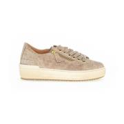 Beige Leren Printed Sneakers Gabor , Beige , Dames