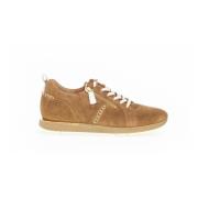 Cognac Suede Sneakers Gabor , Brown , Dames