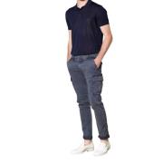 Extra Slim Cargo Broek in Stretch Twill Mason's , Blue , Heren