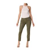 Curvy Chino Broek in Stretch Tencel Mason's , Green , Dames