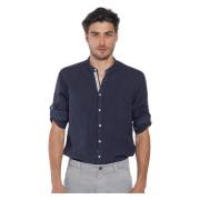 Heren Linnen Shirt Porto Model Mason's , Blue , Heren