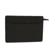 Pre-owned Leather clutches Louis Vuitton Vintage , Black , Dames