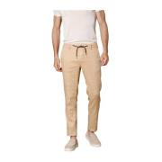 Extra Slim Katoen Linnen Jogger Broek Mason's , Beige , Heren