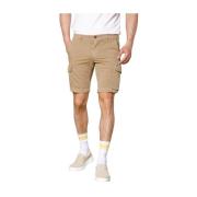 Slim Cargo Bermuda in Stretch Satijn Mason's , Beige , Heren