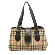 Pre-owned Leather totes Burberry Vintage , Beige , Dames